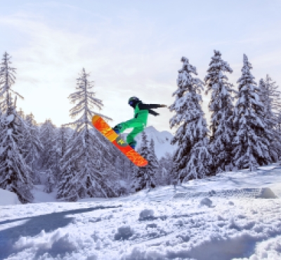 Snowboarder en Powder Ridge