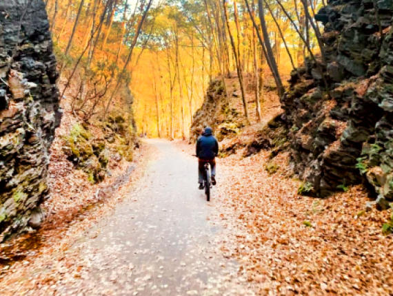 Paseo en bicicleta de otoño en Bolton Notch